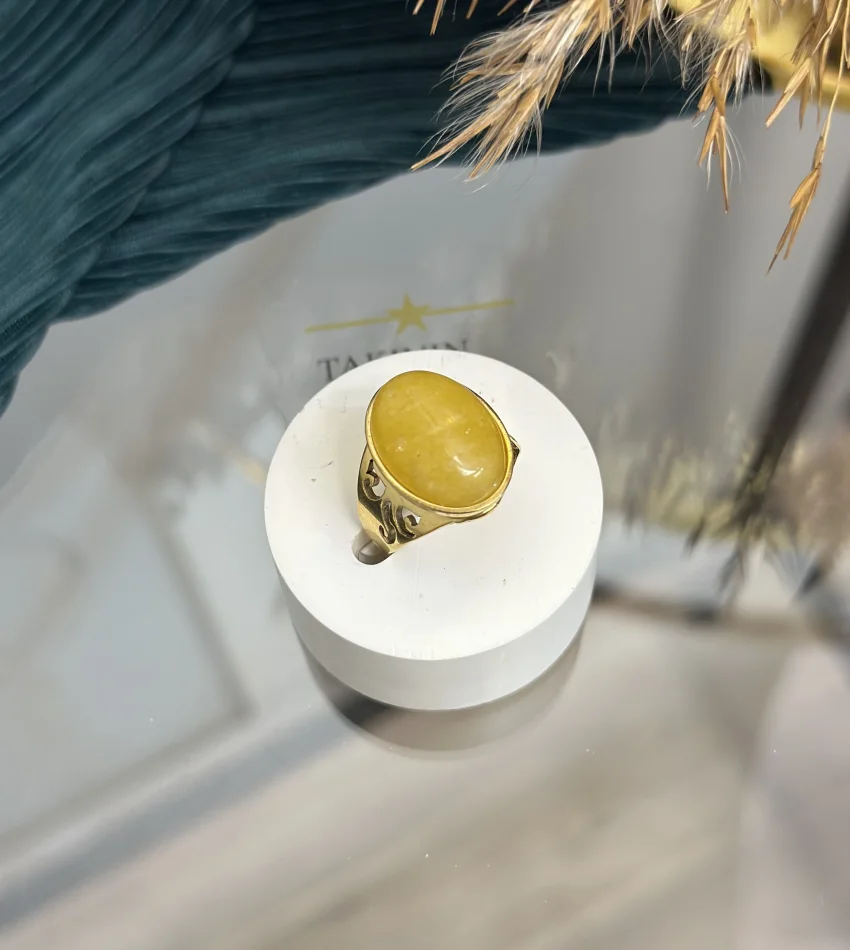 Çelik Sitrin Taşı Yüzük (7 no)