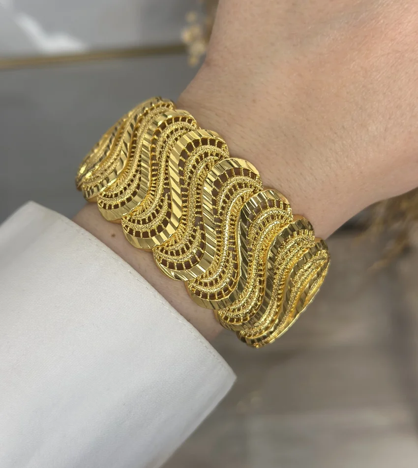 22 Ayar Telkari Genis Kelepçe ( 20 cm)