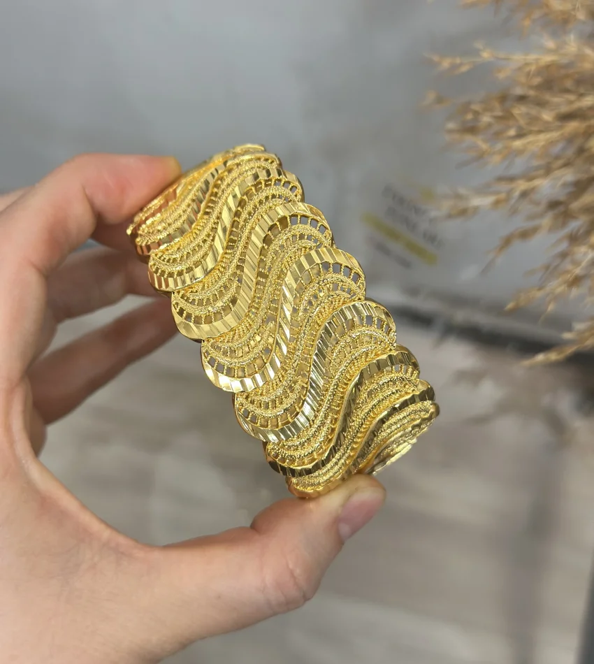 22 Ayar Telkari Genis Kelepçe ( 20 cm)