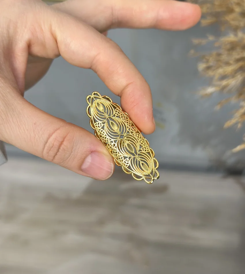 22 Ayar Telkari İşi Hint Yüzüğü Seri 1 (Ayarlanabilir)