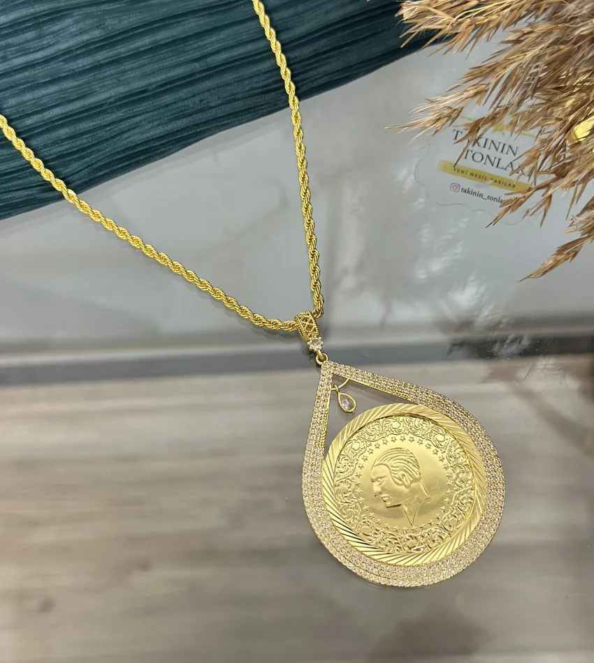 22 Ayar Gremse 3 mm Burgu Kolye (60 cm )