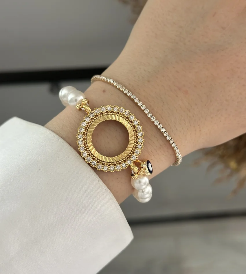 İncili Çeyreklik Bileklik (Suyolu Hediye)