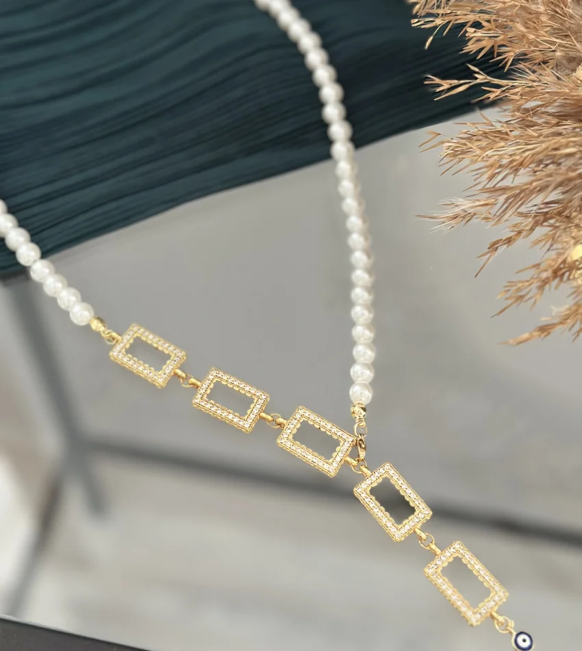 İncili 5’li Gram Altınlık Y Kolye