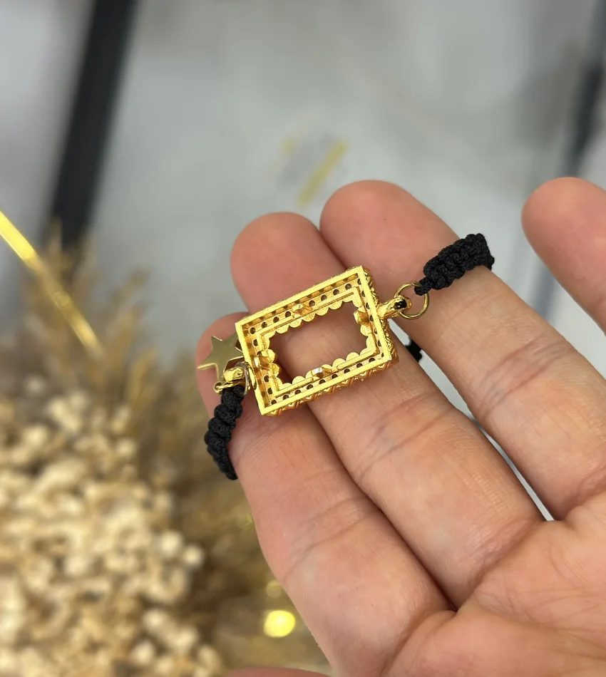 Gram Altınlık Siyah İpli Çocuk Bilekliği (12-13 cm)