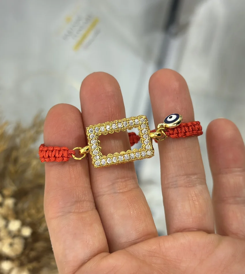 Gram Altınlık Kırmızı İpli Çocuk Bilekliği (12-13 cm)