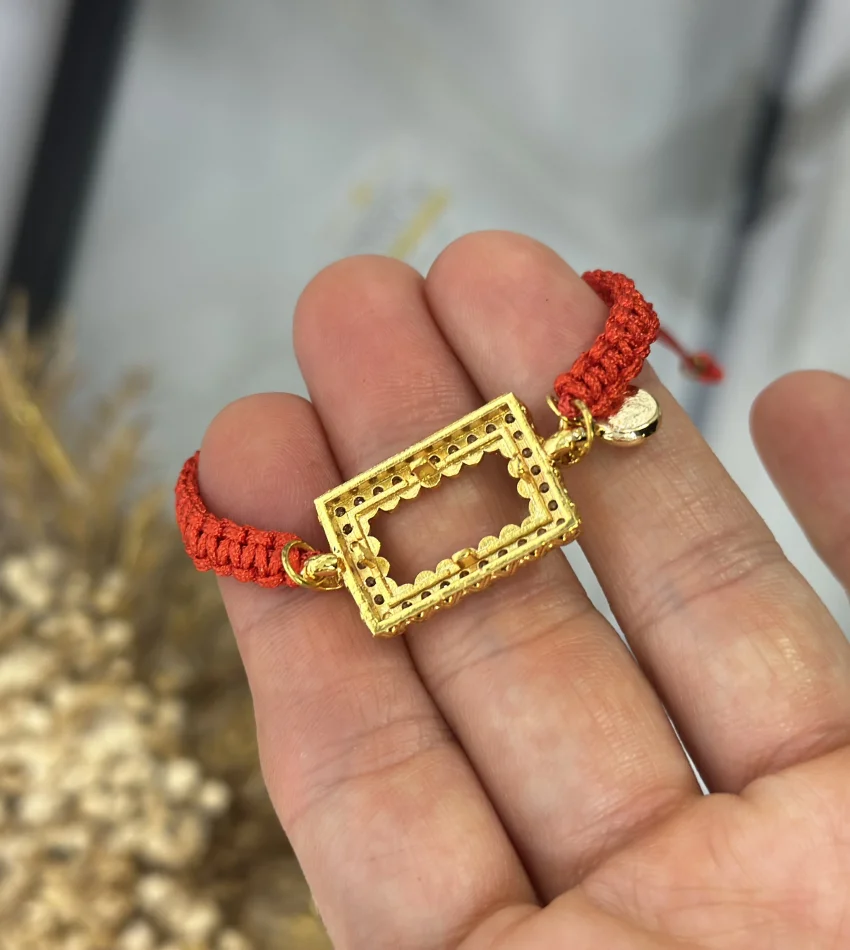 Gram Altınlık Kırmızı İpli Çocuk Bilekliği (12-13 cm)