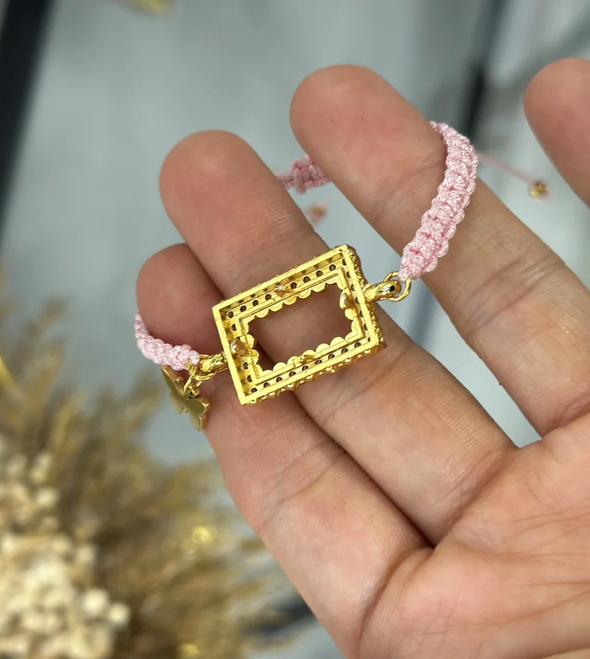 Gram Altınlık Pembe İpli Çocuk Bilekliği (12-13 cm)