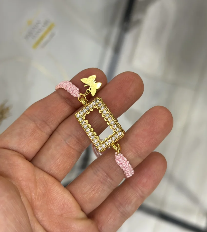 Gram Altınlık Pembe İpli Çocuk Bilekliği (12-13 cm)