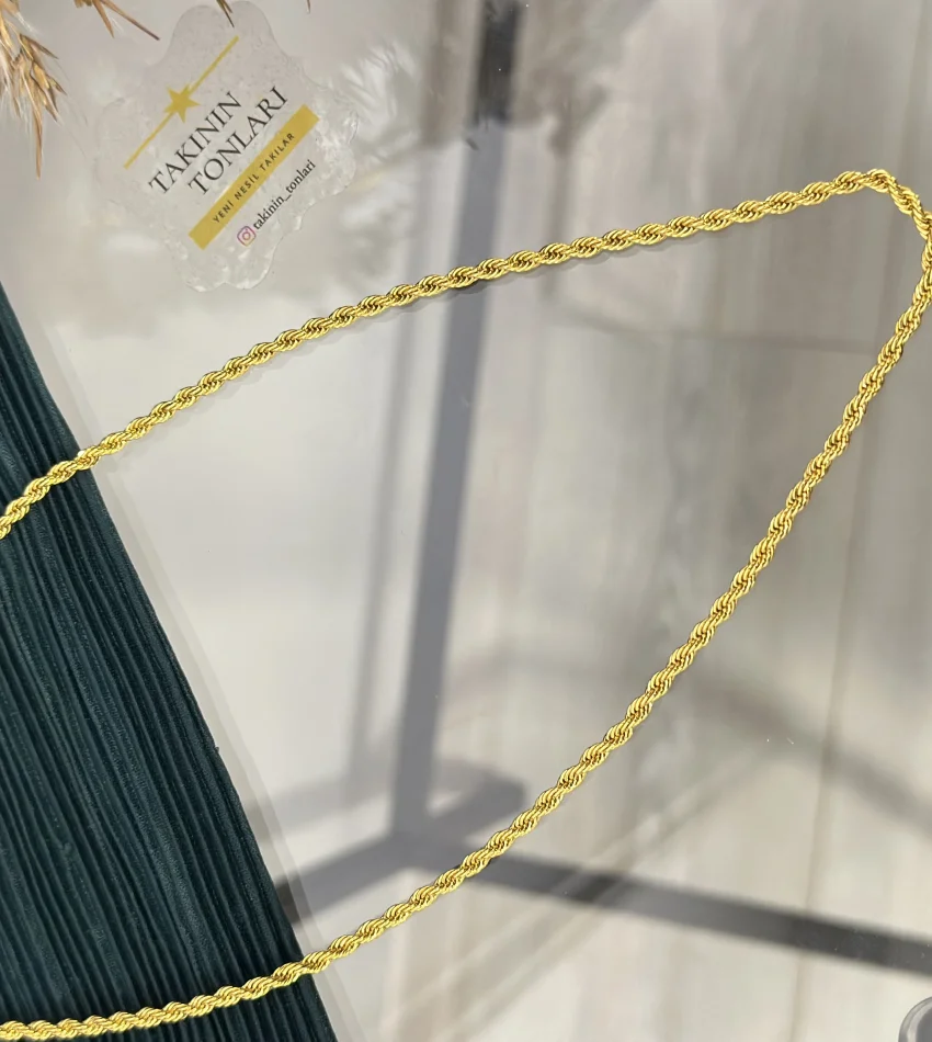 22 Ayar 3 mm Burgu Kolye (60 cm)