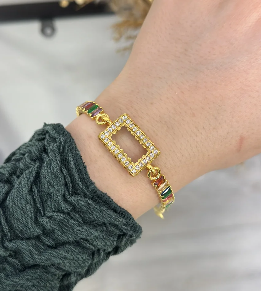 Gram Altınlık Renkli Baget Bileklik (17.5+3 cm)