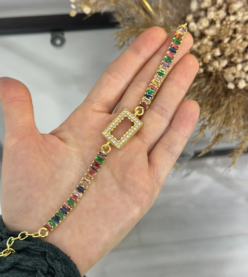 Gram Altınlık Renkli Baget Bileklik (17.5+3 cm)