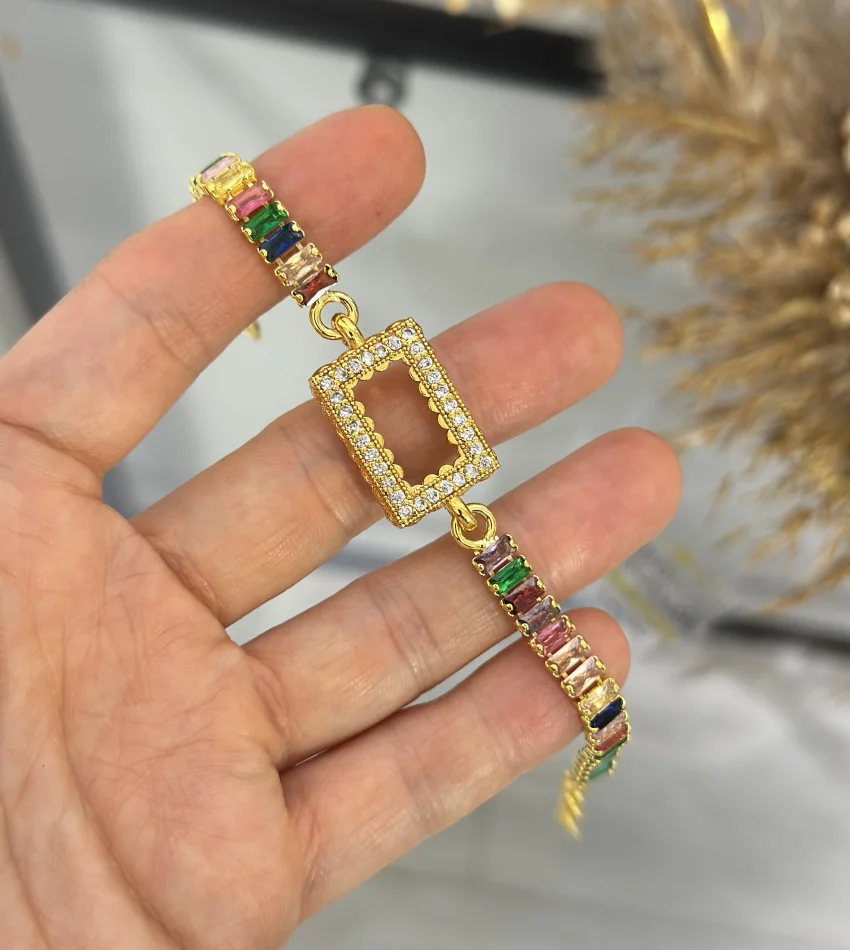 Gram Altınlık Renkli Baget Bileklik (17.5+3 cm)