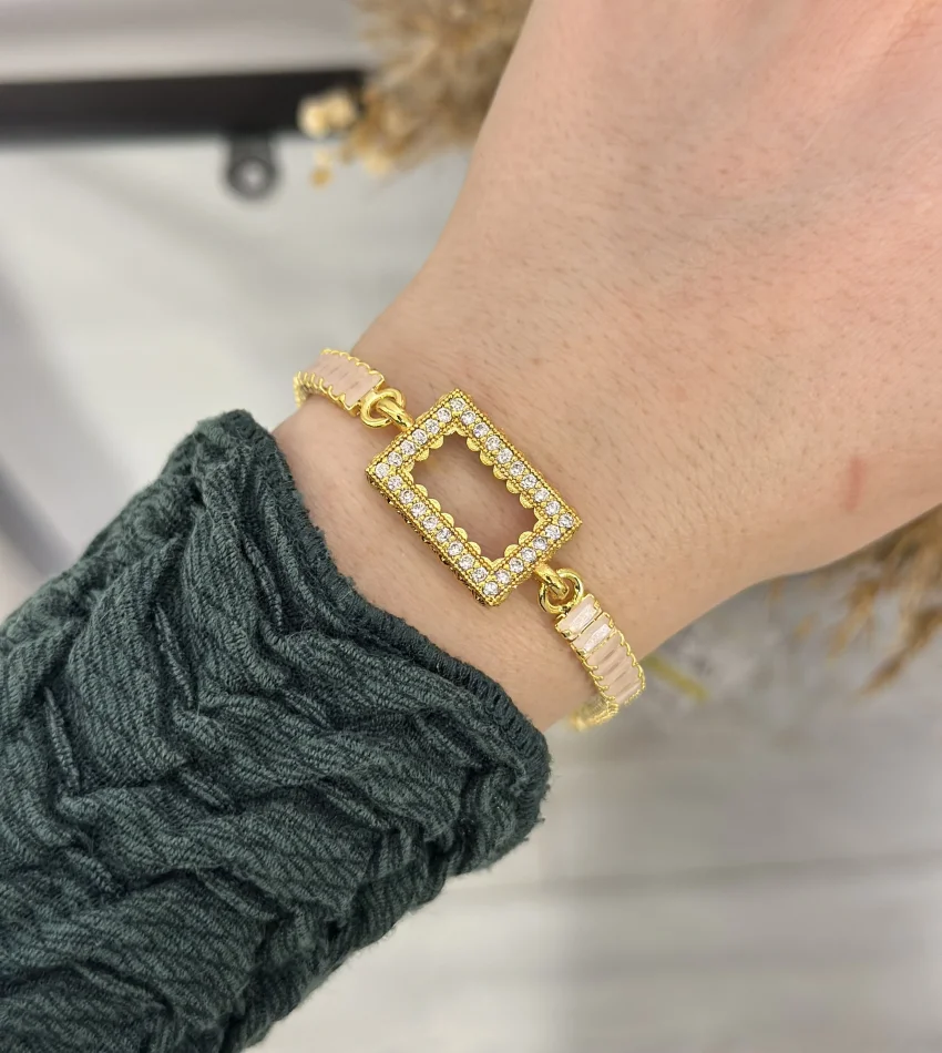 Gram Altınlık Soft Pembe Baget Bileklik (17.5+3 cm)