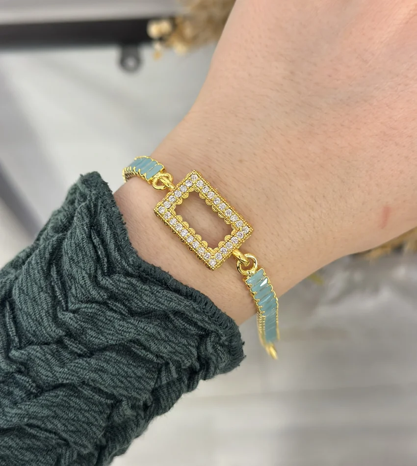 Gram Altınlık Mavi Baget Bileklik (17.5+3 cm)