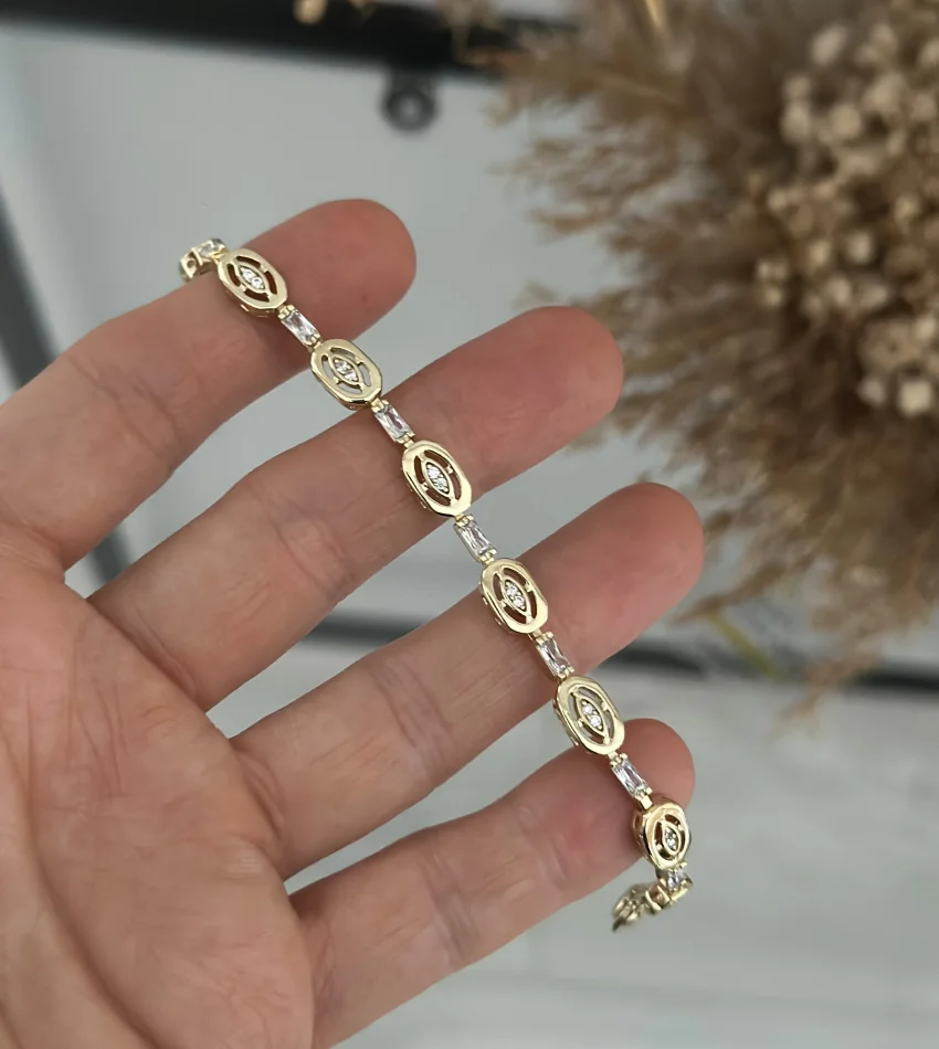 XP Gold Oval Geçişli Suyolu Bileklik