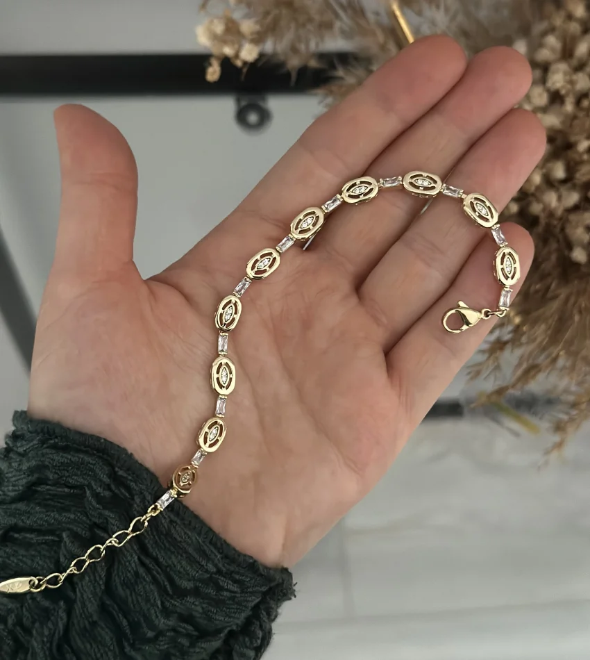 XP Gold Oval Geçişli Suyolu Bileklik