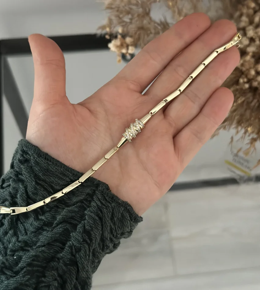 XP Gold Zikzak Geçişli Bileklik