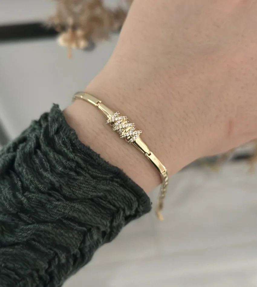 XP Gold Zikzak Geçişli Bileklik