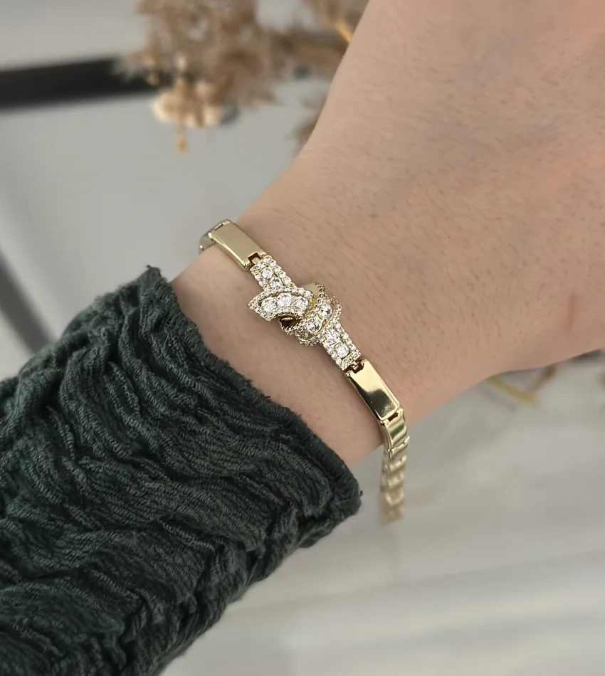 XP Gold Baget Taşlı Düğüm Bileklik