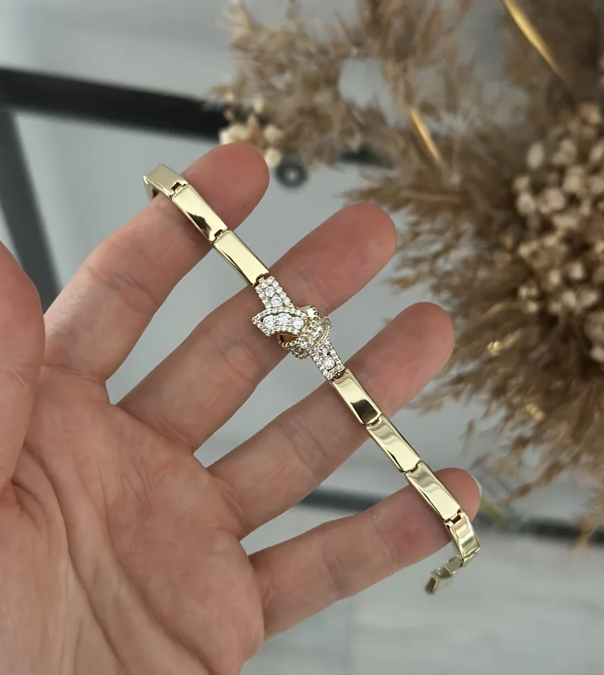 XP Gold Baget Taşlı Düğüm Bileklik