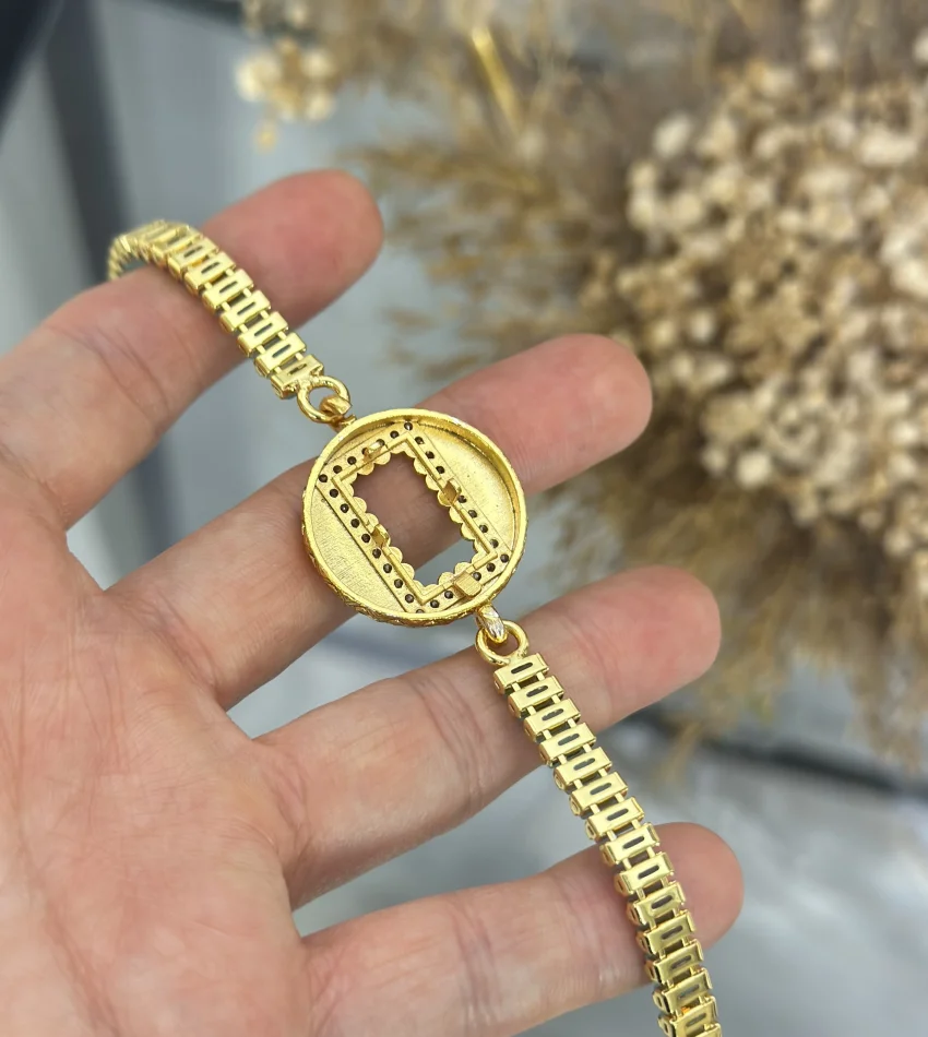 Yuvarlak Gram Altınlık Soft Pembe Baget Bileklik