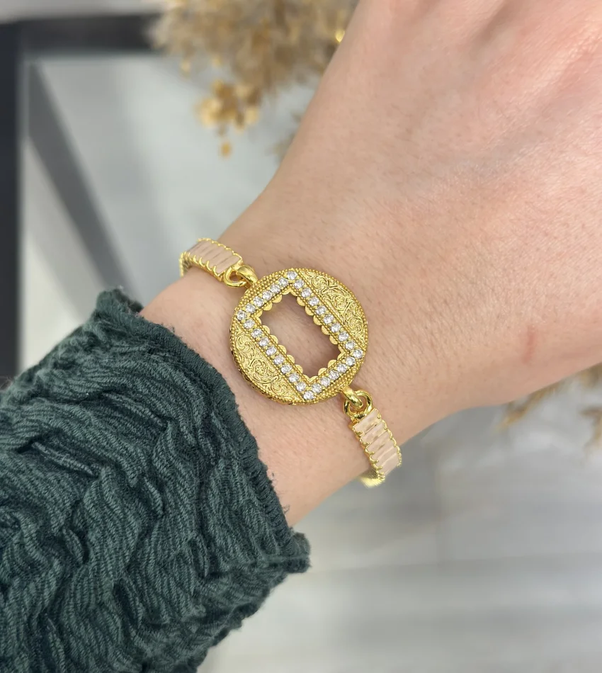 Yuvarlak Gram Altınlık Soft Pembe Baget Bileklik