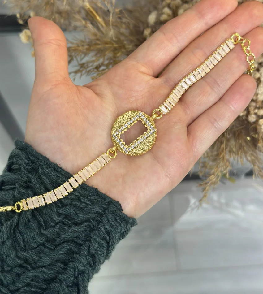 Yuvarlak Gram Altınlık Soft Pembe Baget Bileklik