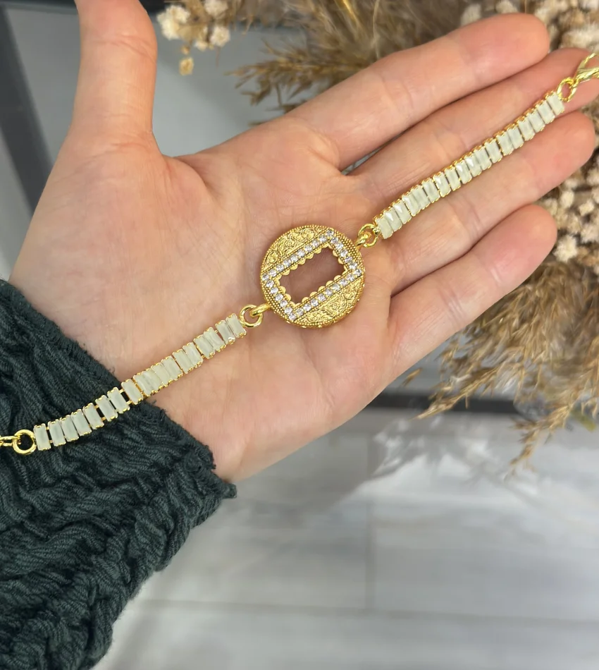 Yuvarlak Gram Altınlık Soft Yeşil Baget Bileklik