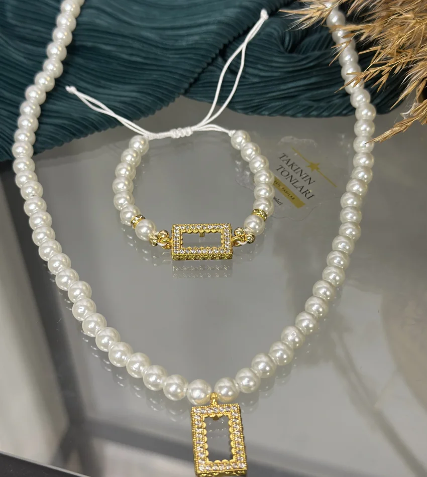 Gram Altınlık İnci Set (Kolye 60 cm)