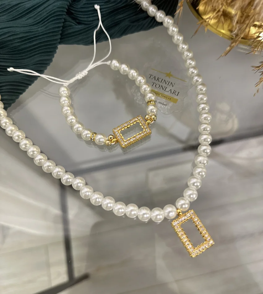 Gram Altınlık İnci Set (Kolye 60 cm)