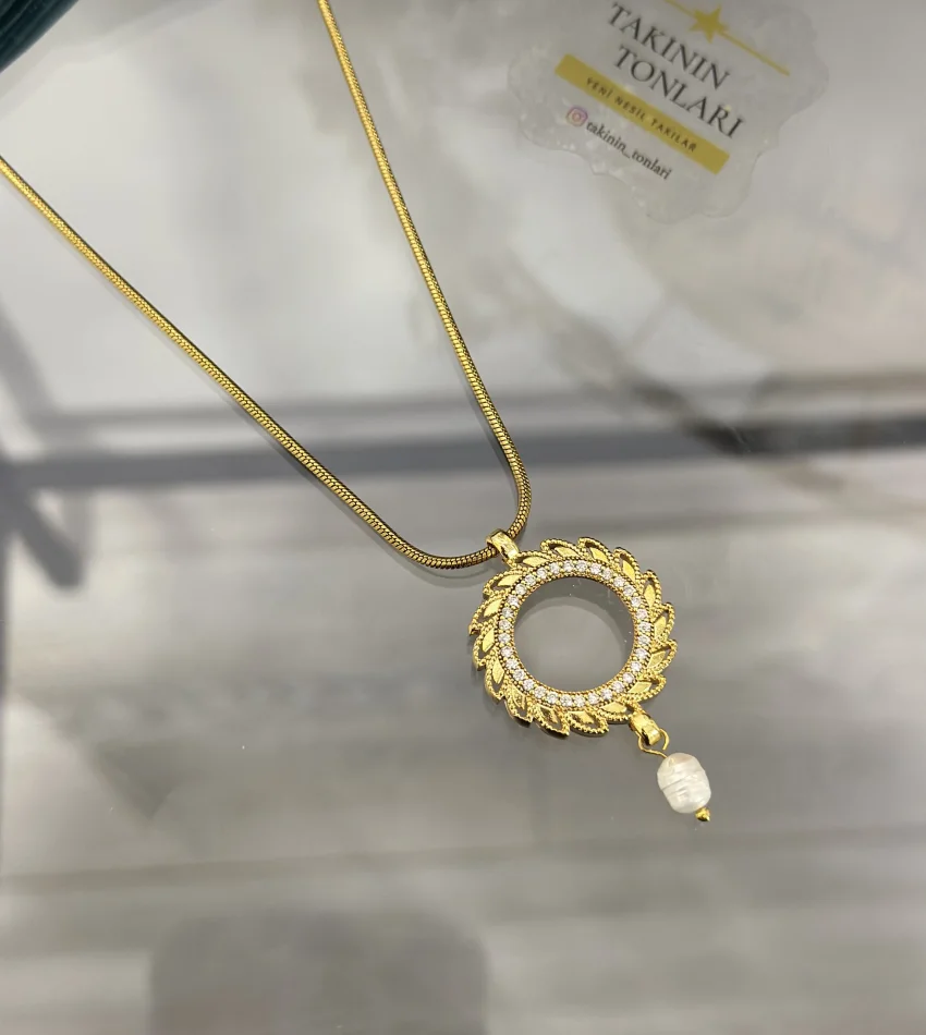 Çeyreklik Doğal İncili Buğday Model Kolye (60 cm)