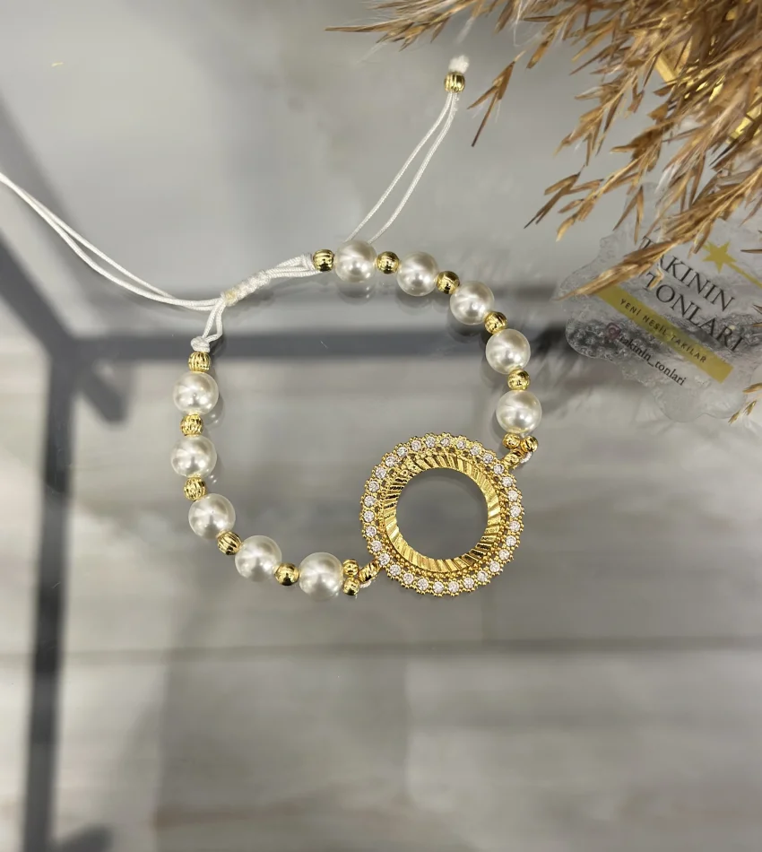 Çeyreklik Taşlı İncili Dorikali Bileklik