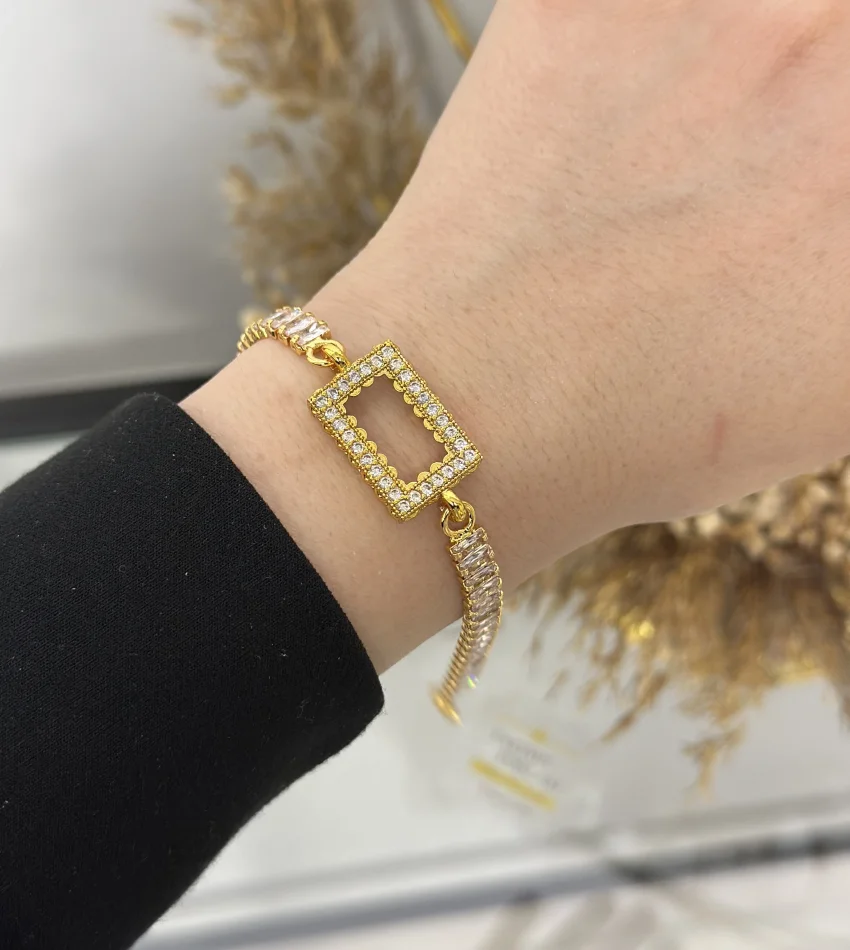 Gram Bileklik Dikdörtgen Kristal Baget Bileklik