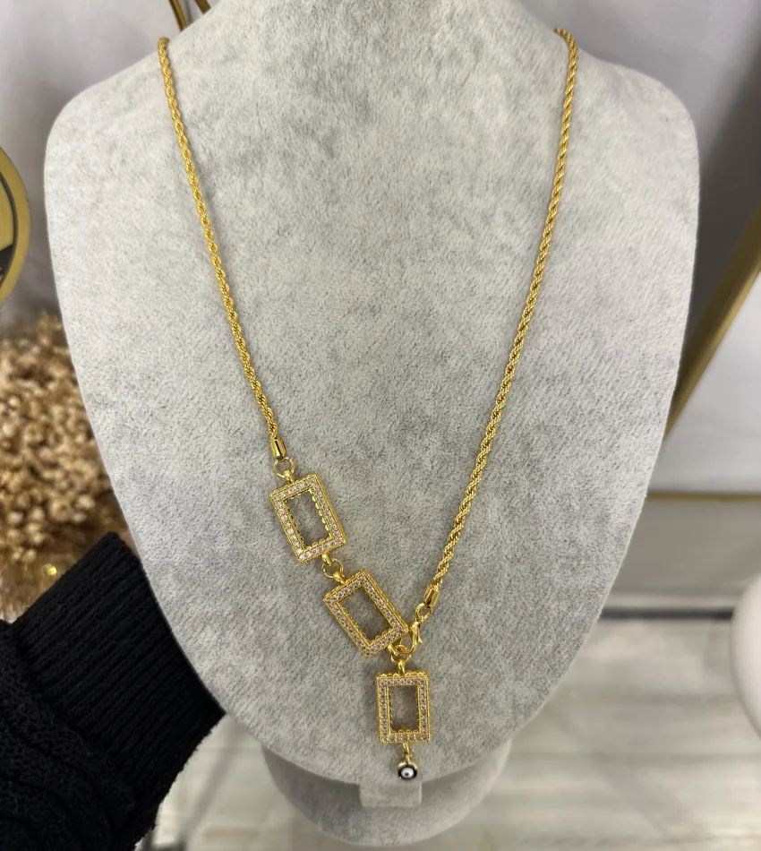 3 Gram Altınlık Burgu Zincirli Y Kolye (65 cm)