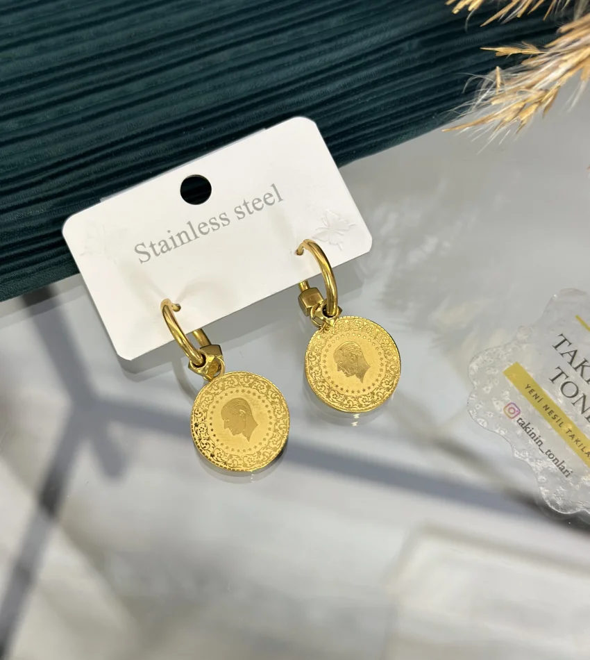 Çelik Dorikali Ceyrek Küpe