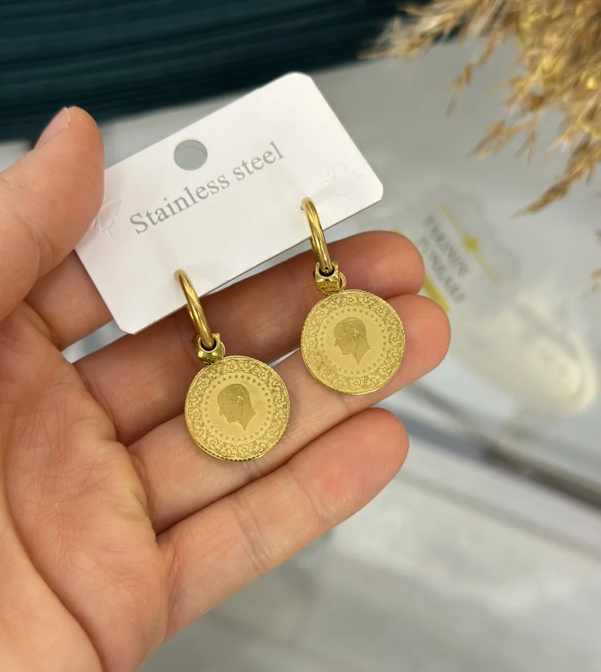 Çelik Dorikali Ceyrek Küpe