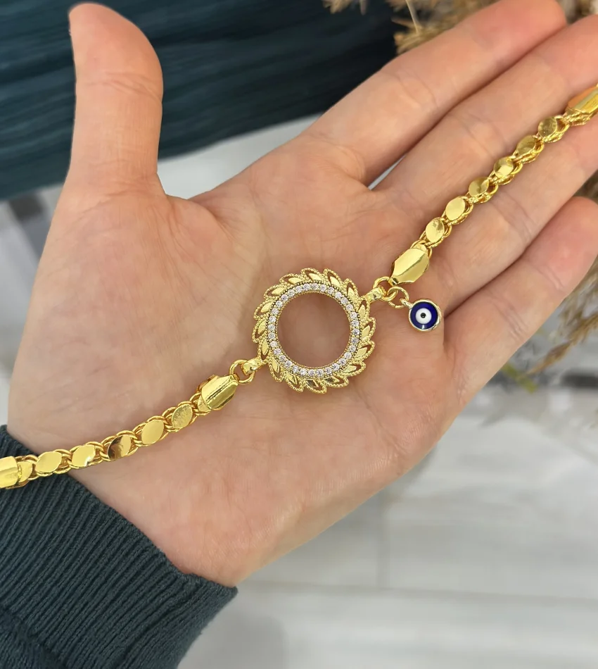 Çeyreklik Nazarlı Arpa Bileklik (17.5+3 cm)