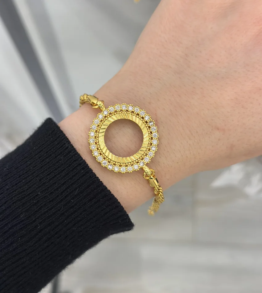 Çeyreklik Taşlı Burgu Bileklik