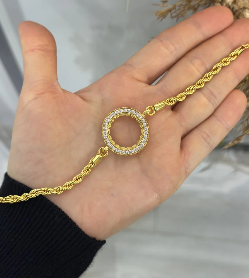 Çeyreklik Sıra Taşlı Burgu Bileklik