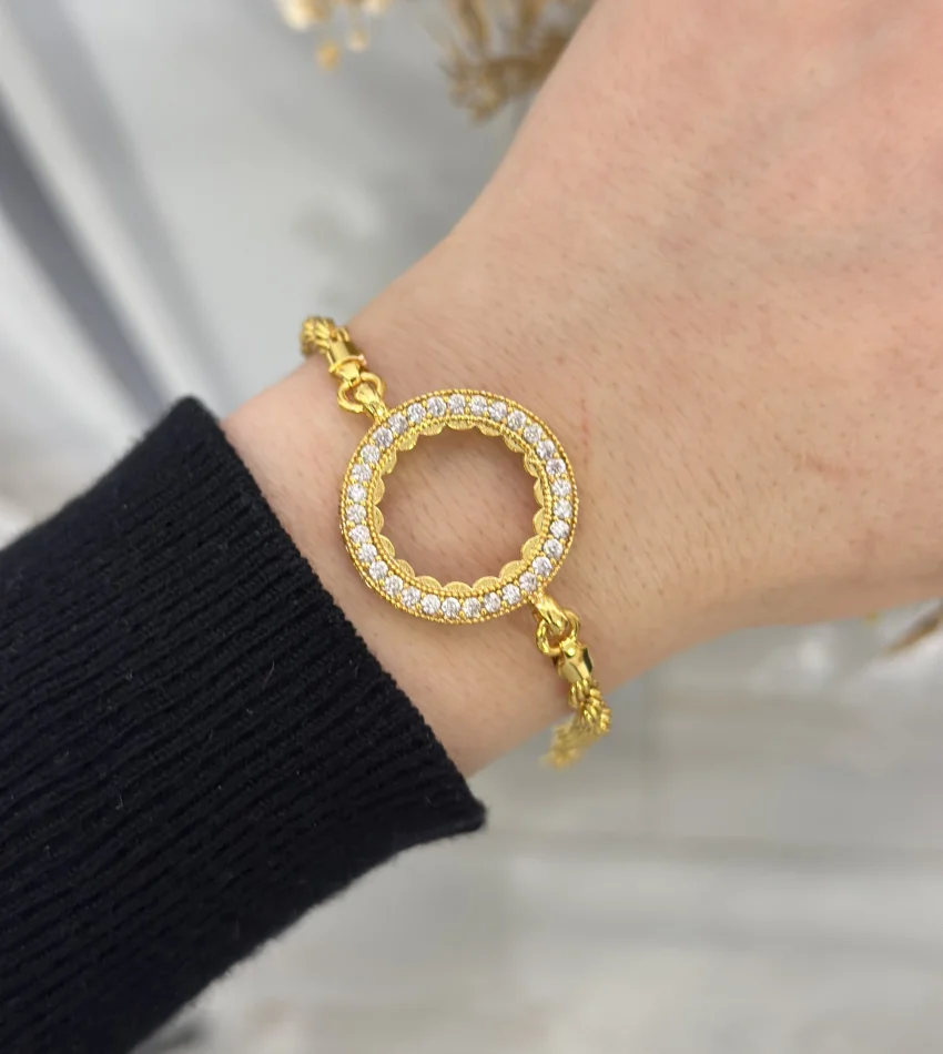 Çeyreklik Sıra Taşlı Burgu Bileklik