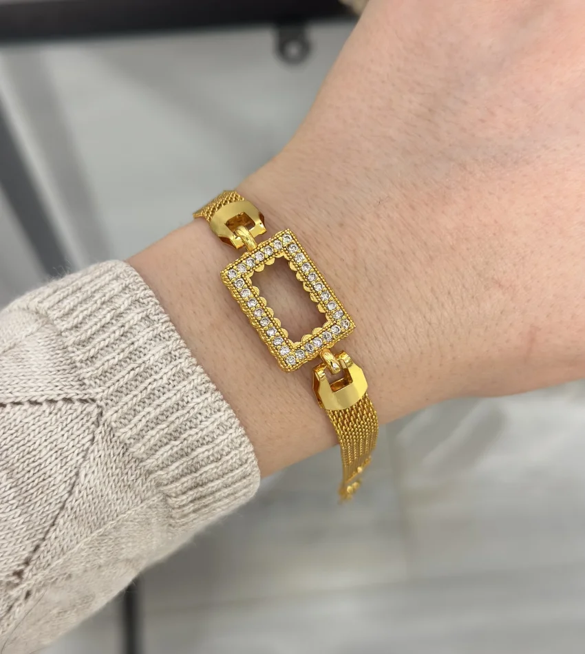 Gram Altınlık Dikdörtgen Hasır Bileklik