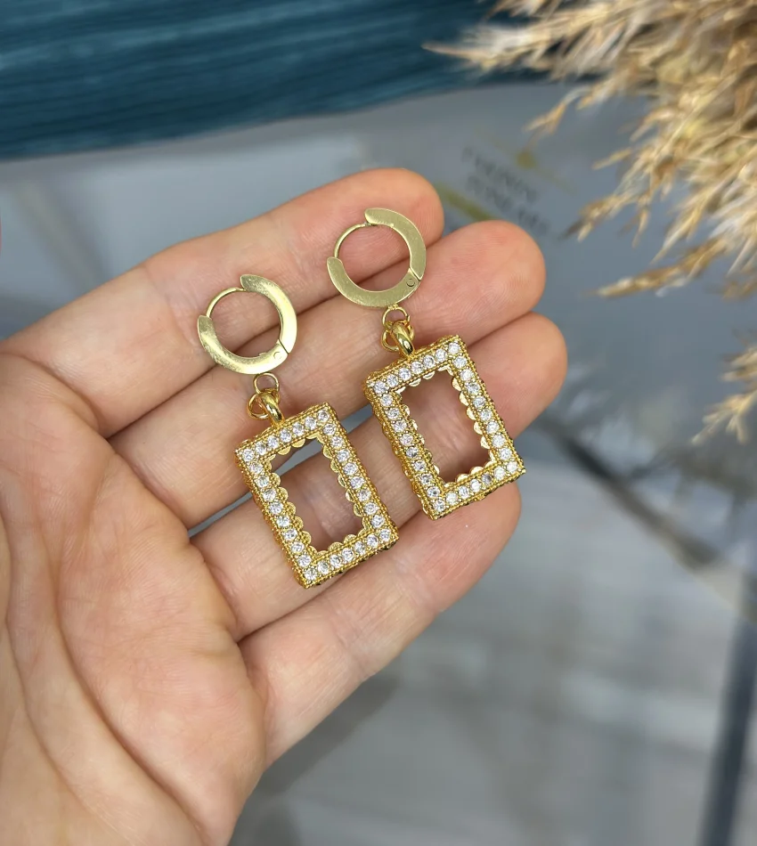 Gram Altınlık Küpeli Set (Kolye 65 cm)