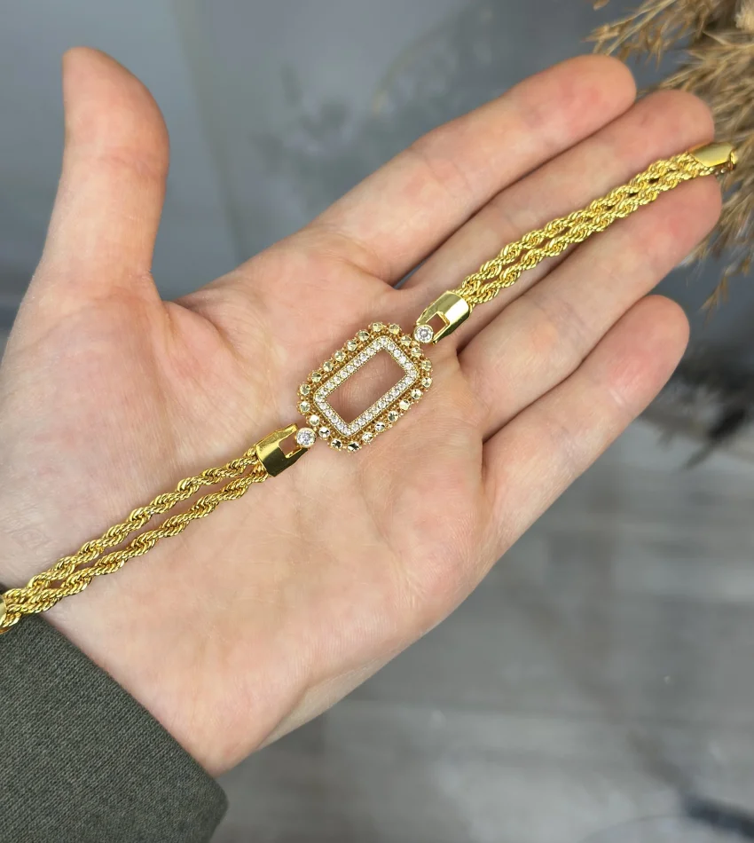 Gram Altınlık Çift Sıra Burgu Bileklik (seri 2)