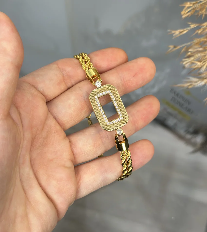 Gram Altınlık Çift Sıra Burgu Bileklik (Seri 1)