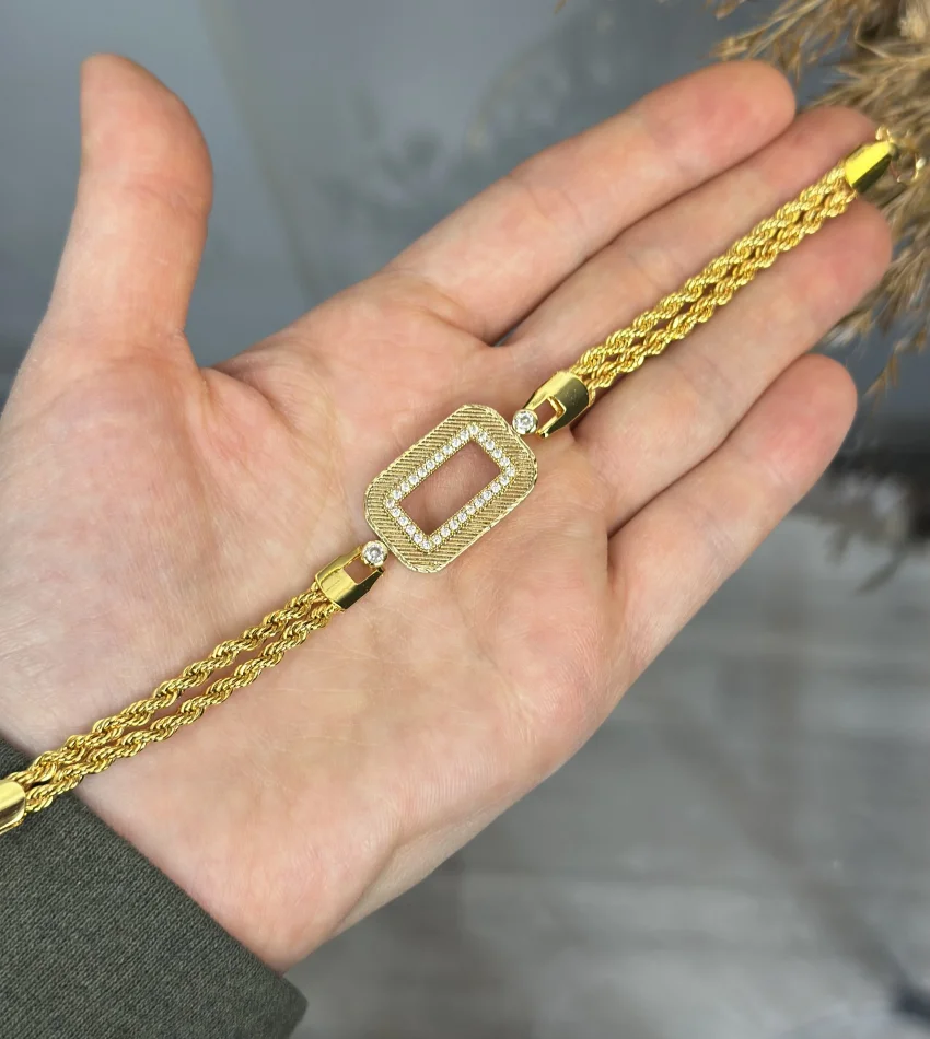 Gram Altınlık Çift Sıra Burgu Bileklik (Seri 1)