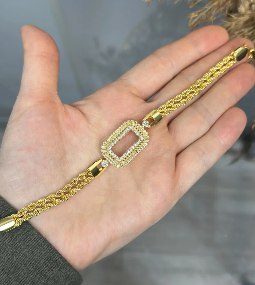 Gram Altınlık Çift Sıra Burgu Bileklik (Seri 4)