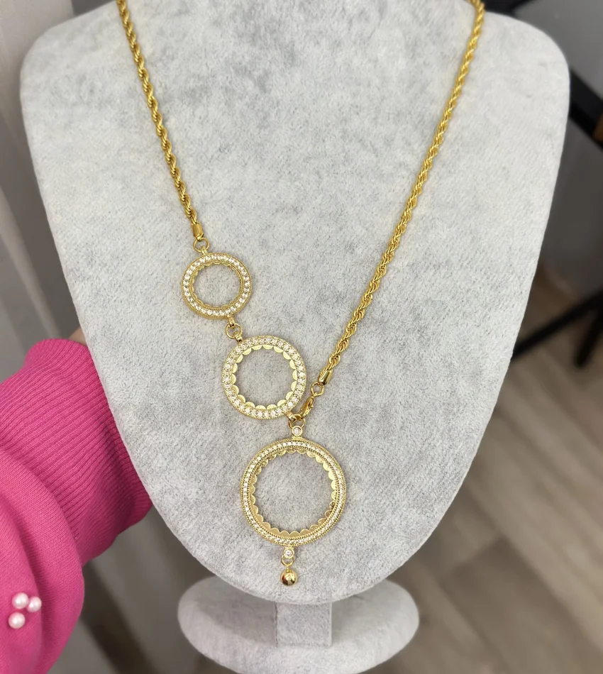 Çeyrek,Yarım ve Tam Altınlık Y Kolye (70 cm )