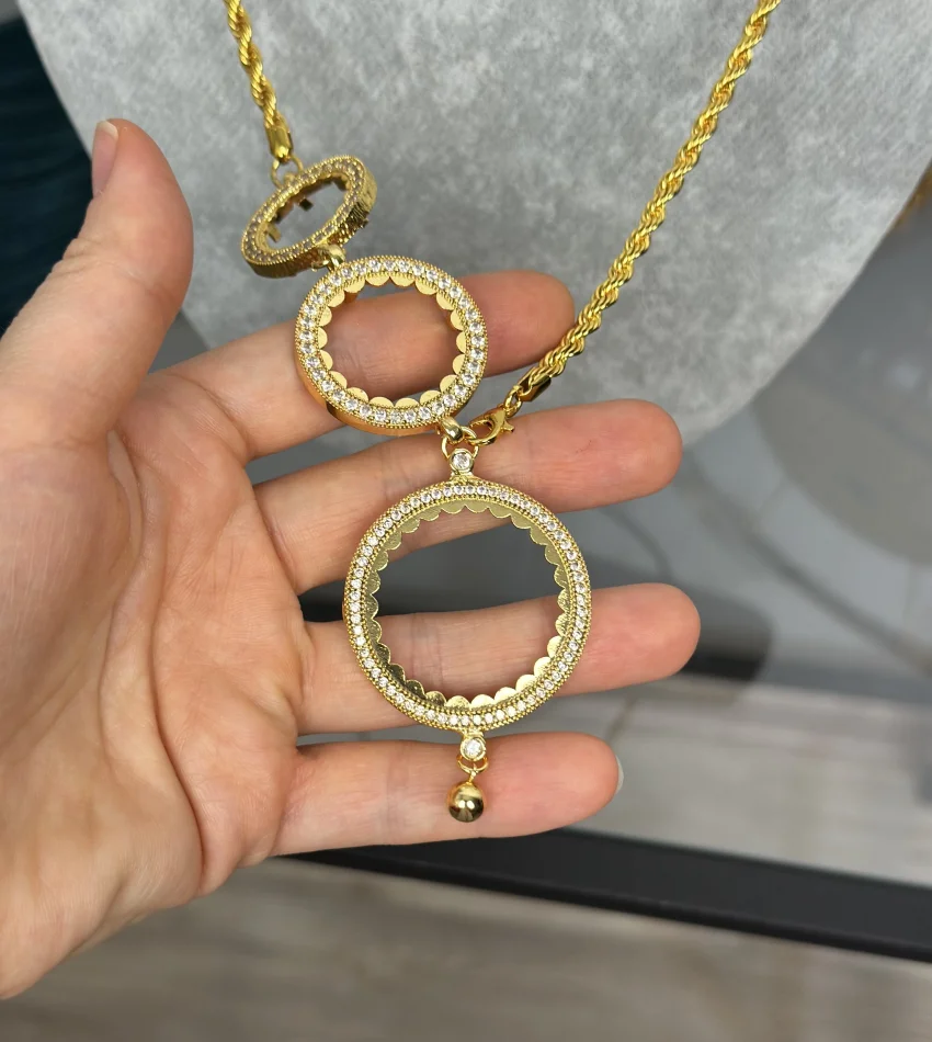 Çeyrek,Yarım ve Tam Altınlık Y Kolye (70 cm )