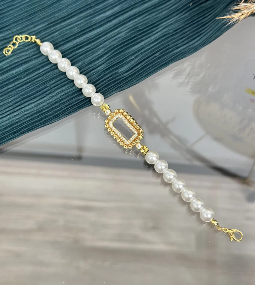 Gram Altınlık Kilpsli İncili  Bileklik (Seri 2)