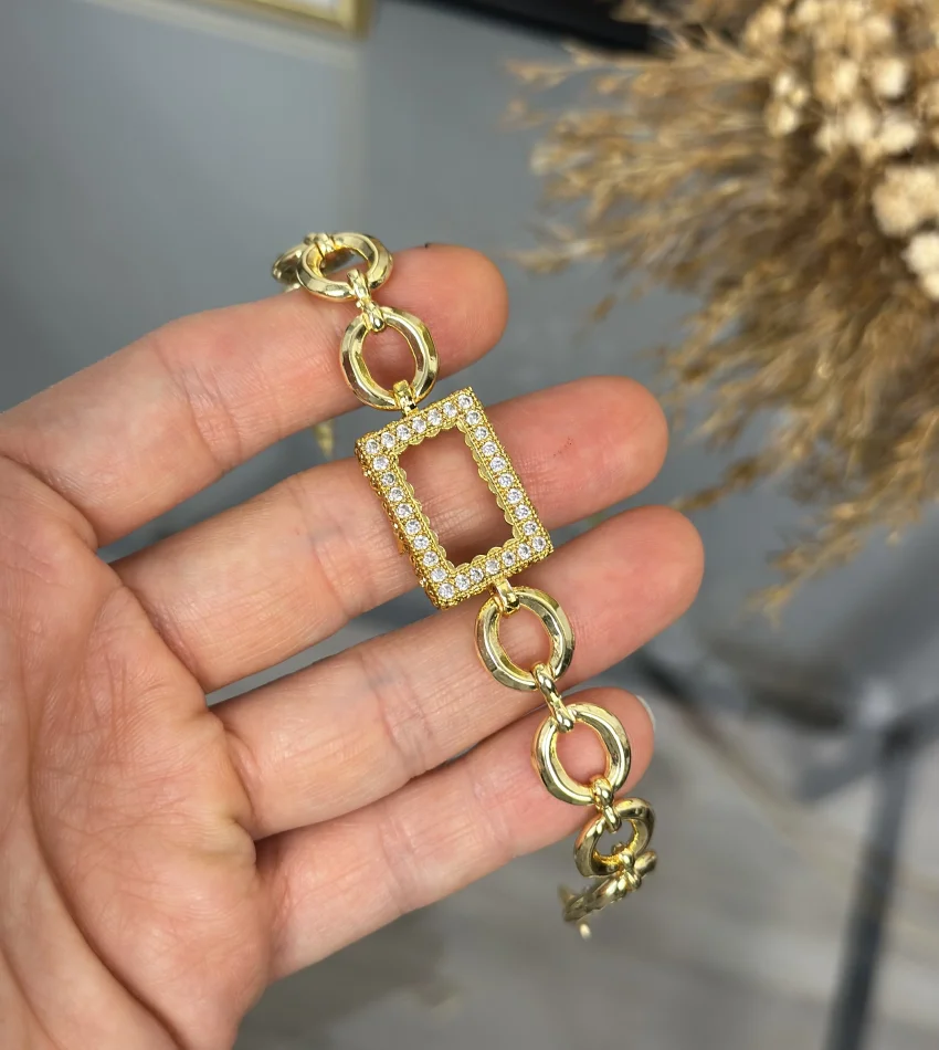 Gram Altınlık Oval Zincirli Bileklik (18+2 cm)